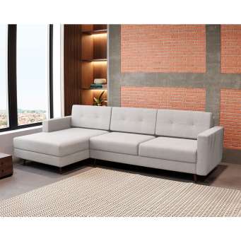 Sofa 3 lugares pe palito living linho cotton com os melhores preços
