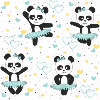 Panda bonito sobre desenho de parede