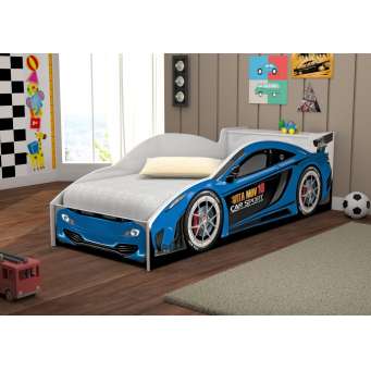 Cama Infantil Carro Drift 150x70 cm - Azul /Preto - RPM Móveis