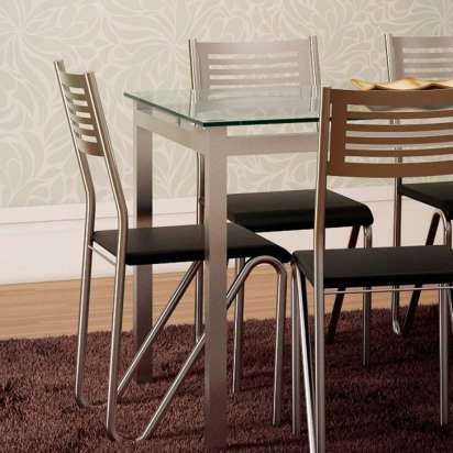 Conjunto de Mesa com 4 Cadeiras Preto Reno com Nápolis Kappesberg