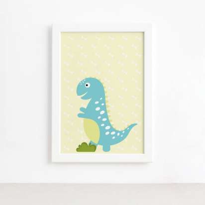 Quadro Decorativo Infantil Dinossauro Azul SKU: 4093g2